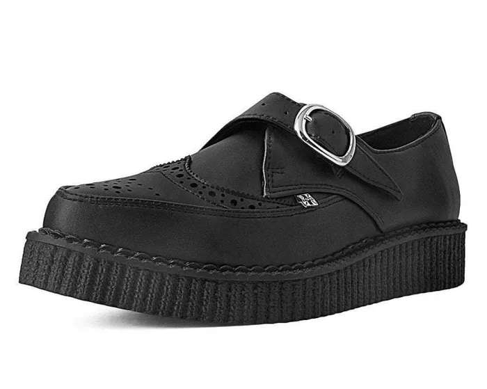 TUK Shoes Dress Shoes Men Black TUKskin Vegan Wingtip Buckle Pointed Creeper Shoe TUK Shoes Dress Shoes Men Black TUKskin Vegan Wingtip Buckle Pointed Creeper Shoe