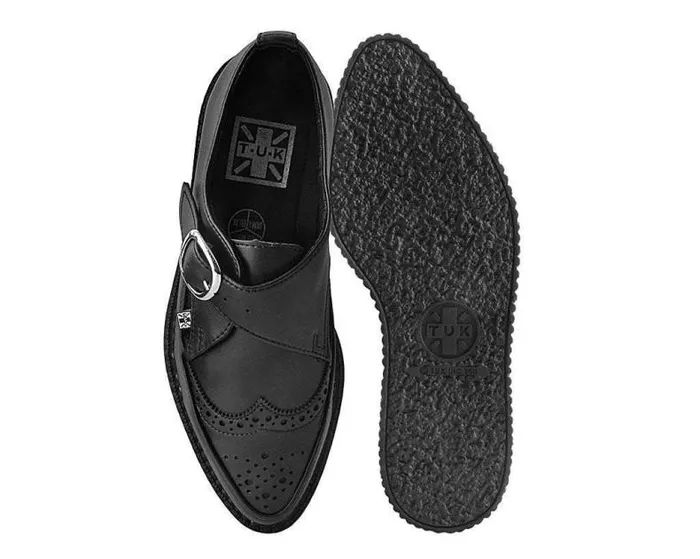 TUK Shoes Dress Shoes Men Black TUKskin Vegan Wingtip Buckle Pointed Creeper Shoe TUK Shoes Dress Shoes Men Black TUKskin Vegan Wingtip Buckle Pointed Creeper Shoe