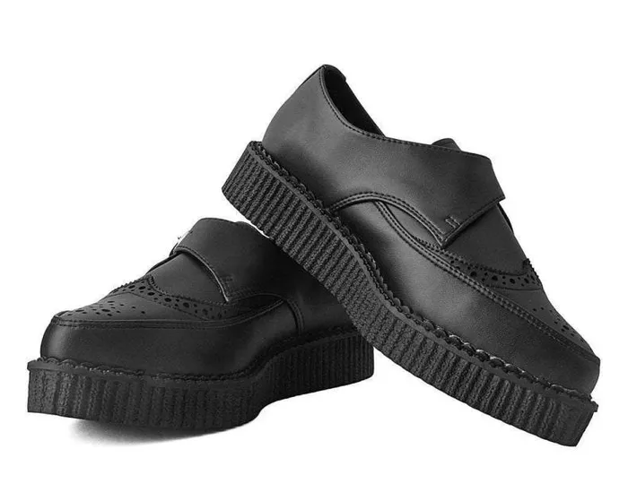 TUK Shoes Dress Shoes Men Black TUKskin Vegan Wingtip Buckle Pointed Creeper Shoe TUK Shoes Dress Shoes Men Black TUKskin Vegan Wingtip Buckle Pointed Creeper Shoe