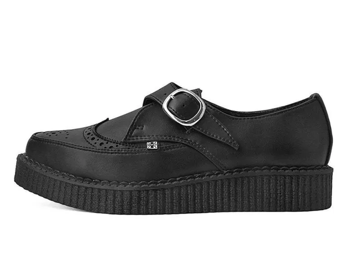 TUK Shoes Dress Shoes Men Black TUKskin Vegan Wingtip Buckle Pointed Creeper Shoe TUK Shoes Dress Shoes Men Black TUKskin Vegan Wingtip Buckle Pointed Creeper Shoe