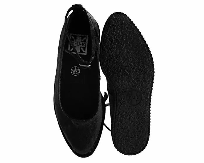 TUK Shoes Mary Janes Women Black Pointed Ballet Vegan Ankle Strap Creepers TUK Shoes Mary Janes Women Black Pointed Ballet Vegan Ankle Strap Creepers