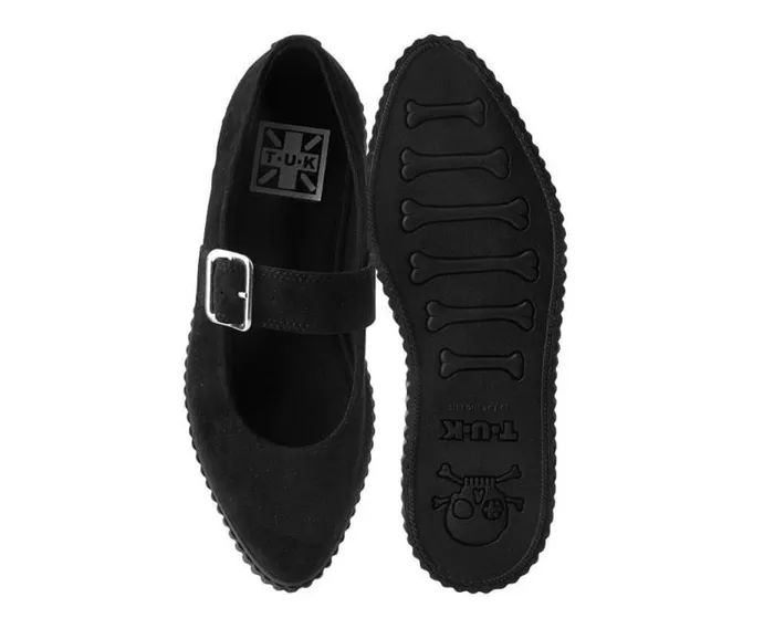 TUK Shoes Mary Janes Women Black Vegan Pointed EZC Mary Jane Creeper Shoe TUK Shoes Mary Janes Women Black Vegan Pointed EZC Mary Jane Creeper Shoe