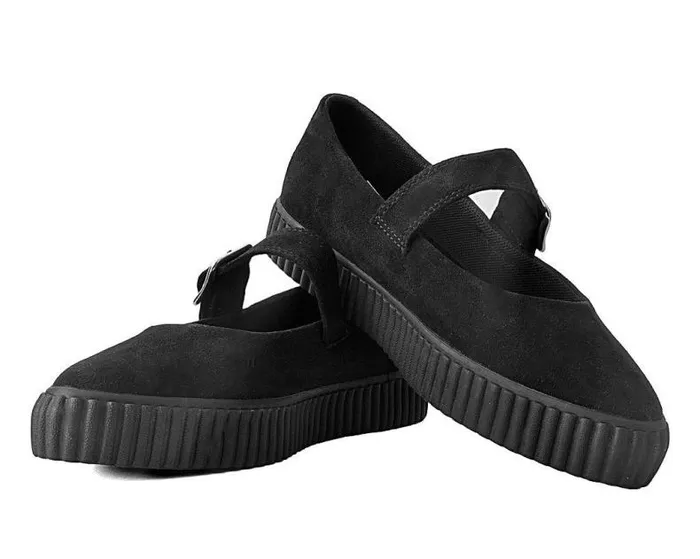 TUK Shoes Mary Janes Women Black Vegan Pointed EZC Mary Jane Creeper Shoe TUK Shoes Mary Janes Women Black Vegan Pointed EZC Mary Jane Creeper Shoe