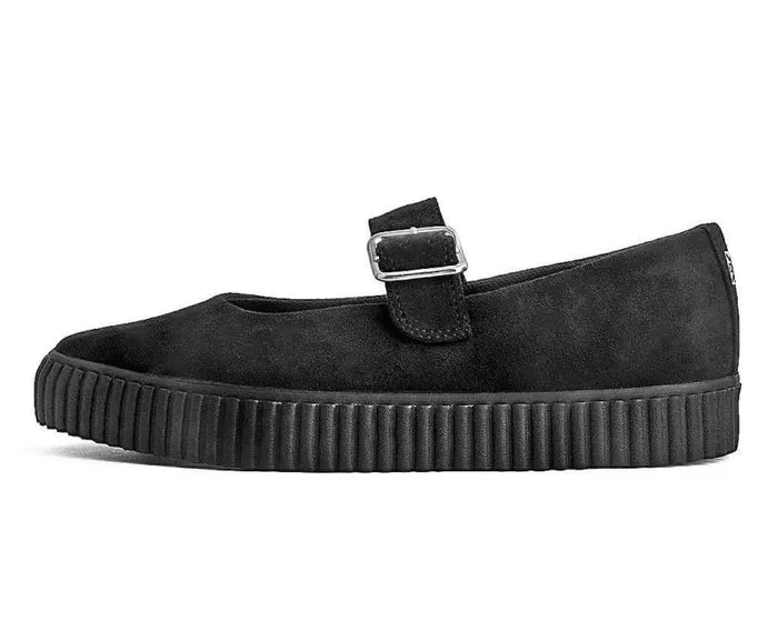 TUK Shoes Mary Janes Women Black Vegan Pointed EZC Mary Jane Creeper Shoe TUK Shoes Mary Janes Women Black Vegan Pointed EZC Mary Jane Creeper Shoe