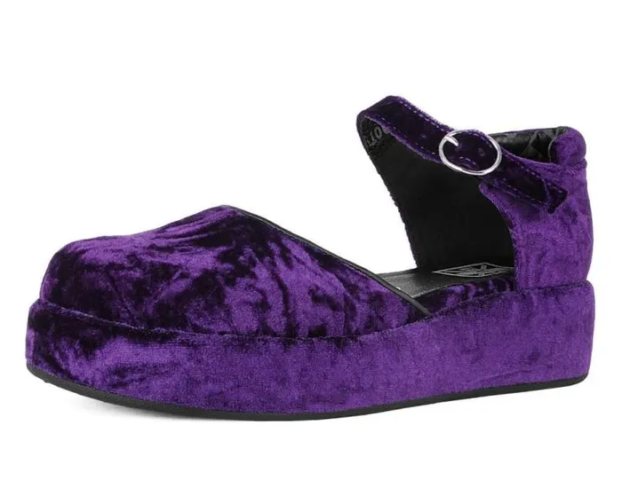 TUK Shoes Mary Janes Women Purple Velvet Wrapped Mary Jane