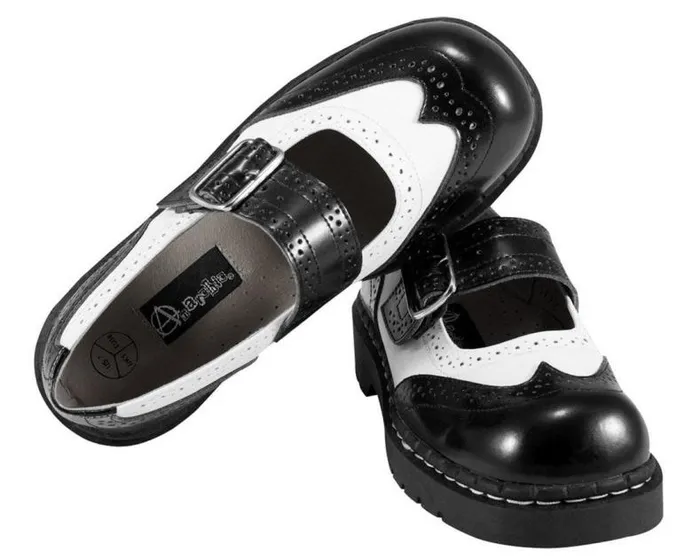 TUK Shoes Mary Janes Women TUK Black And White Brogue Mary Jane TUK Shoes Mary Janes Women TUK Black And White Brogue Mary Jane
