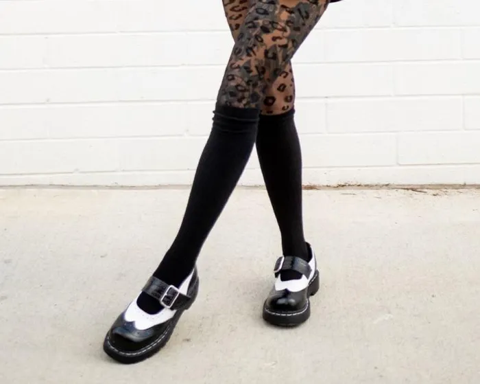 TUK Shoes Mary Janes Women TUK Black And White Brogue Mary Jane TUK Shoes Mary Janes Women TUK Black And White Brogue Mary Jane