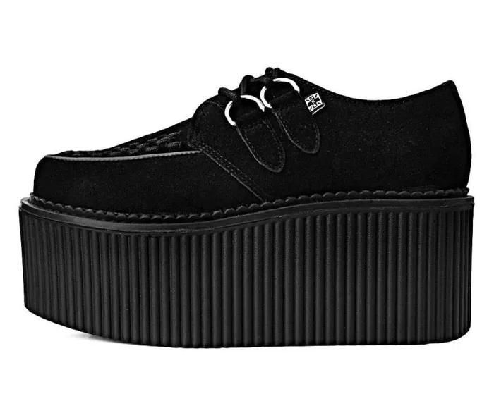 TUK Shoes Platforms Women Black Suede Classic Stratocreeper TUK Shoes Platforms Women Black Suede Classic Stratocreeper