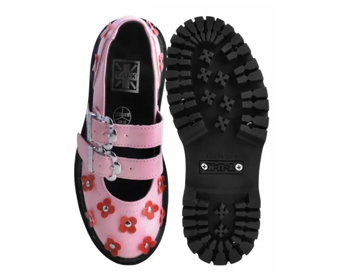 TUK Shoes Platforms Women Pink and Red Patent Flower Double Decker Mary Jane TUK Shoes Platforms Women Pink and Red Patent Flower Double Decker Mary Jane