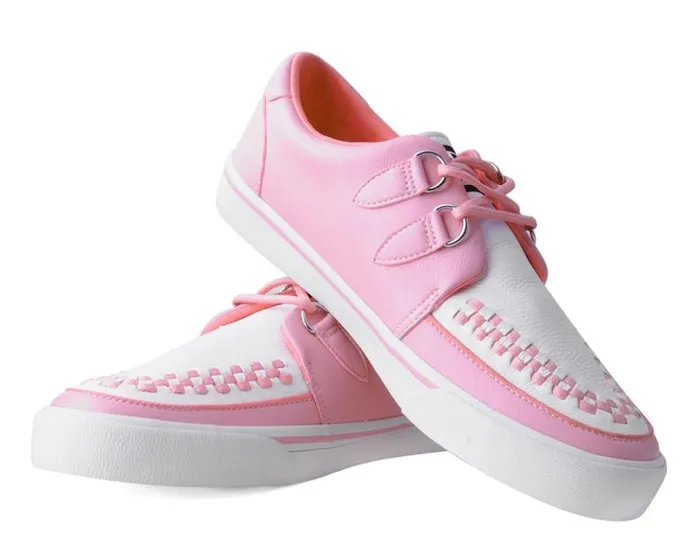 TUK Shoes Sneakers Men Pink and White 2Ring Creeper Sneaker TUK Shoes Sneakers Men Pink and White 2Ring Creeper Sneaker