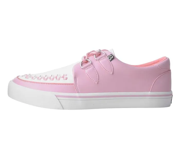 TUK Shoes Sneakers Men Pink and White 2Ring Creeper Sneaker TUK Shoes Sneakers Men Pink and White 2Ring Creeper Sneaker