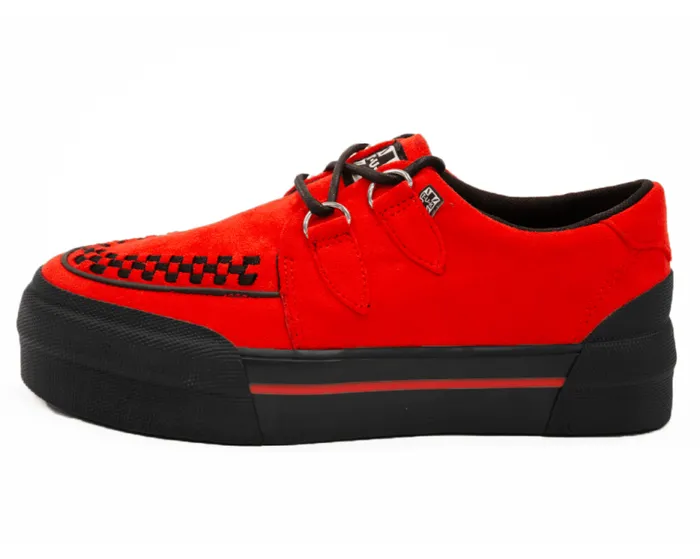 TUK Shoes Sneakers Men Red Faux Suede Platform Creeper Sneaker TUK Shoes Sneakers Men Red Faux Suede Platform Creeper Sneaker