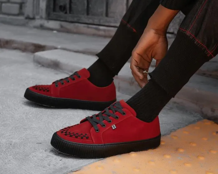 TUK Shoes Sneakers Men Red Suede LaceUp Creeper Sneaker TUK Shoes Sneakers Men Red Suede LaceUp Creeper Sneaker