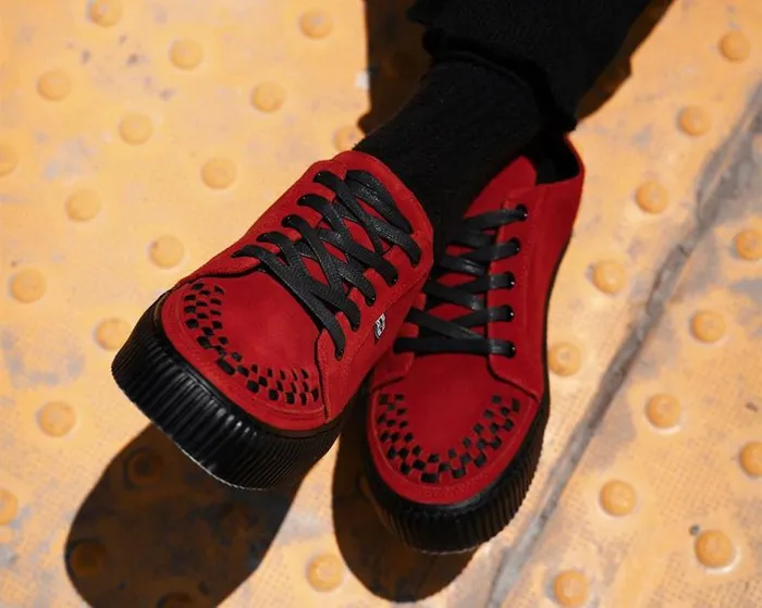 TUK Shoes Sneakers Men Red Suede LaceUp Creeper Sneaker TUK Shoes Sneakers Men Red Suede LaceUp Creeper Sneaker