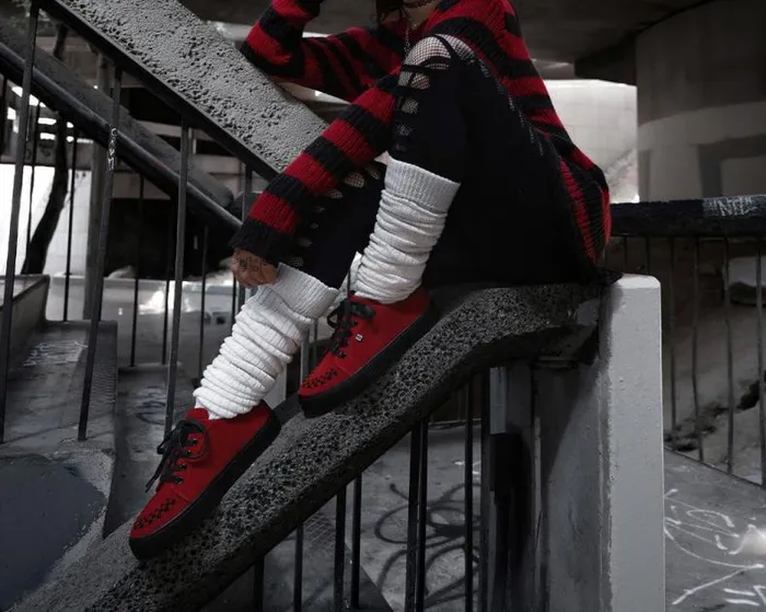 TUK Shoes Sneakers Men Red Suede LaceUp Creeper Sneaker TUK Shoes Sneakers Men Red Suede LaceUp Creeper Sneaker