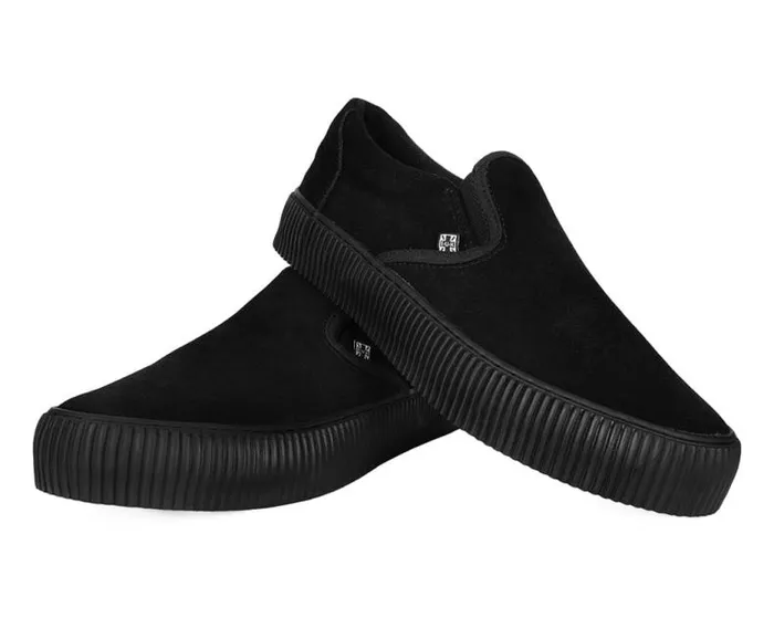 TUK Shoes Sneakers Women Black Suede SlipOn Creeper Sneaker TUK Shoes Sneakers Women Black Suede SlipOn Creeper Sneaker