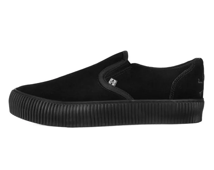 TUK Shoes Sneakers Women Black Suede SlipOn Creeper Sneaker TUK Shoes Sneakers Women Black Suede SlipOn Creeper Sneaker
