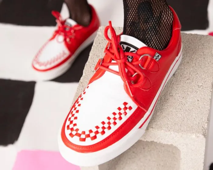 TUK Shoes Sneakers Women Red and White 2Ring Creeper Sneaker TUK Shoes Sneakers Women Red and White 2Ring Creeper Sneaker