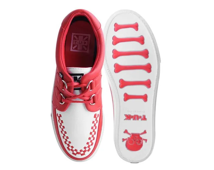TUK Shoes Sneakers Women Red and White 2Ring Creeper Sneaker TUK Shoes Sneakers Women Red and White 2Ring Creeper Sneaker