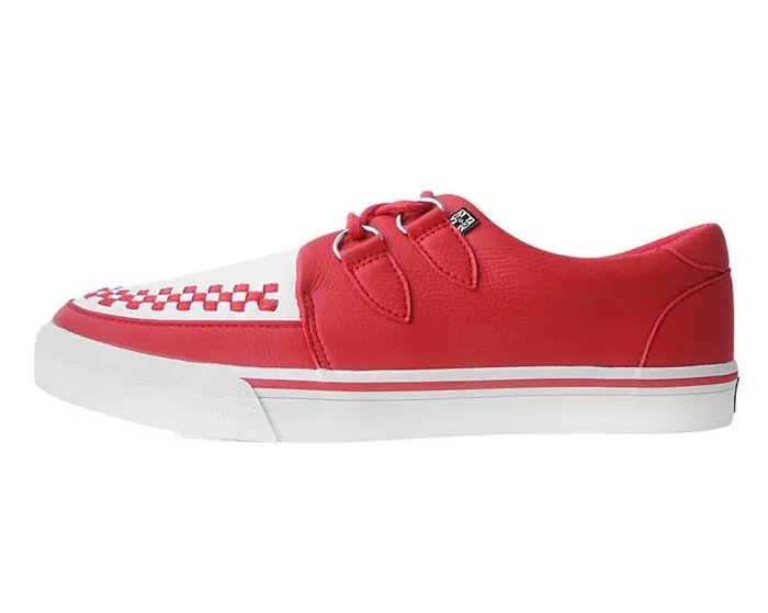 TUK Shoes Sneakers Women Red and White 2Ring Creeper Sneaker TUK Shoes Sneakers Women Red and White 2Ring Creeper Sneaker