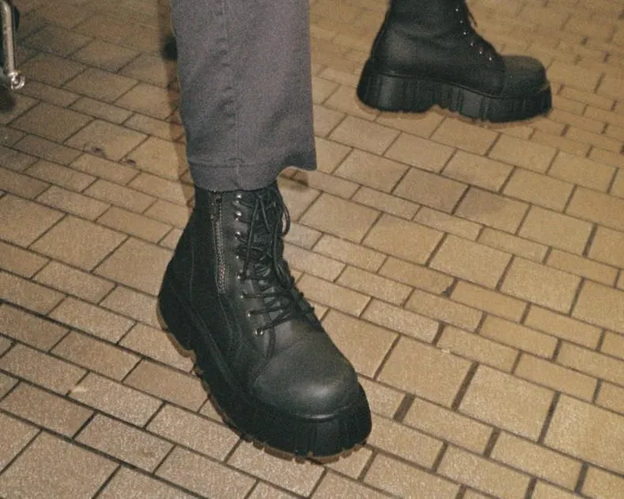TUK Shoes Vegan Men Black 8Eye Anarchic Airship Boot TUK Shoes Vegan Men Black 8Eye Anarchic Airship Boot