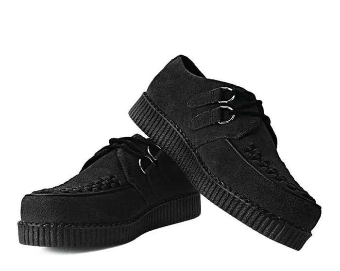 TUK Shoes Vegan Men Black Faux Suede Viva Low Creeper TUK Shoes Vegan Men Black Faux Suede Viva Low Creeper
