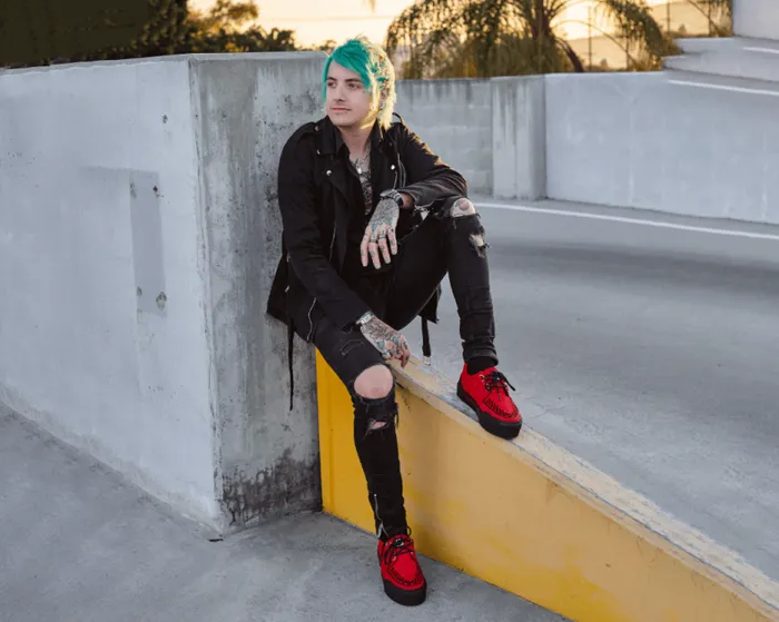 TUK Shoes Vegan Men Red Faux Suede Platform Creeper Sneaker