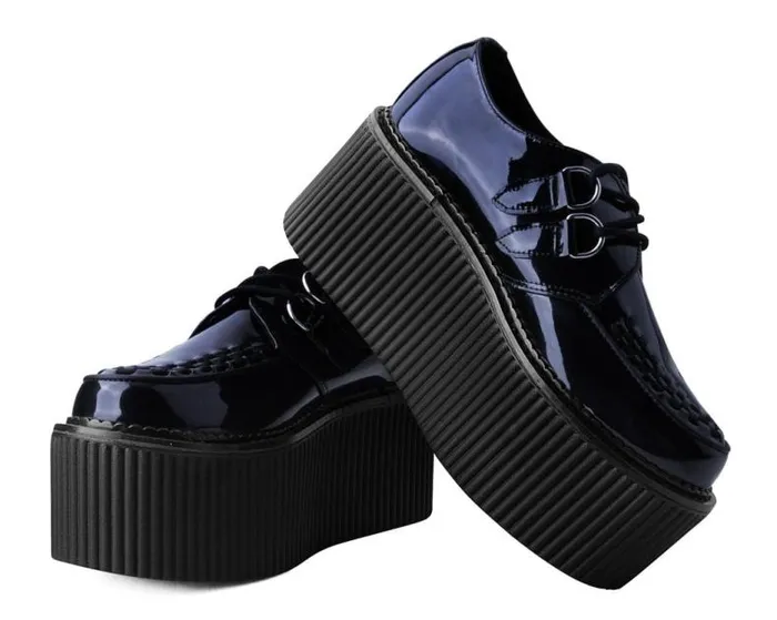 TUK Shoes Vegan Women Black Patent Classic Stratocreeper TUK Shoes Vegan Women Black Patent Classic Stratocreeper
