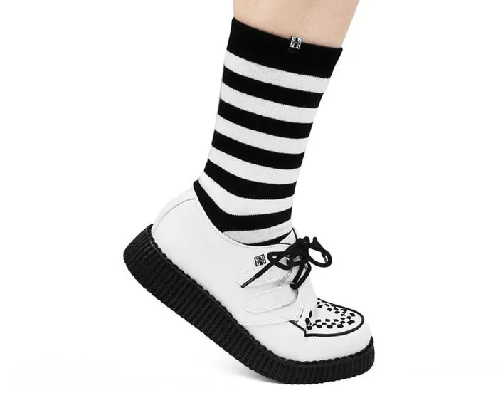 TUK Shoes Vegan Women White Faux Leather Vegan Viva Low Sole Creepers TUK Shoes Vegan Women White Faux Leather Vegan Viva Low Sole Creepers