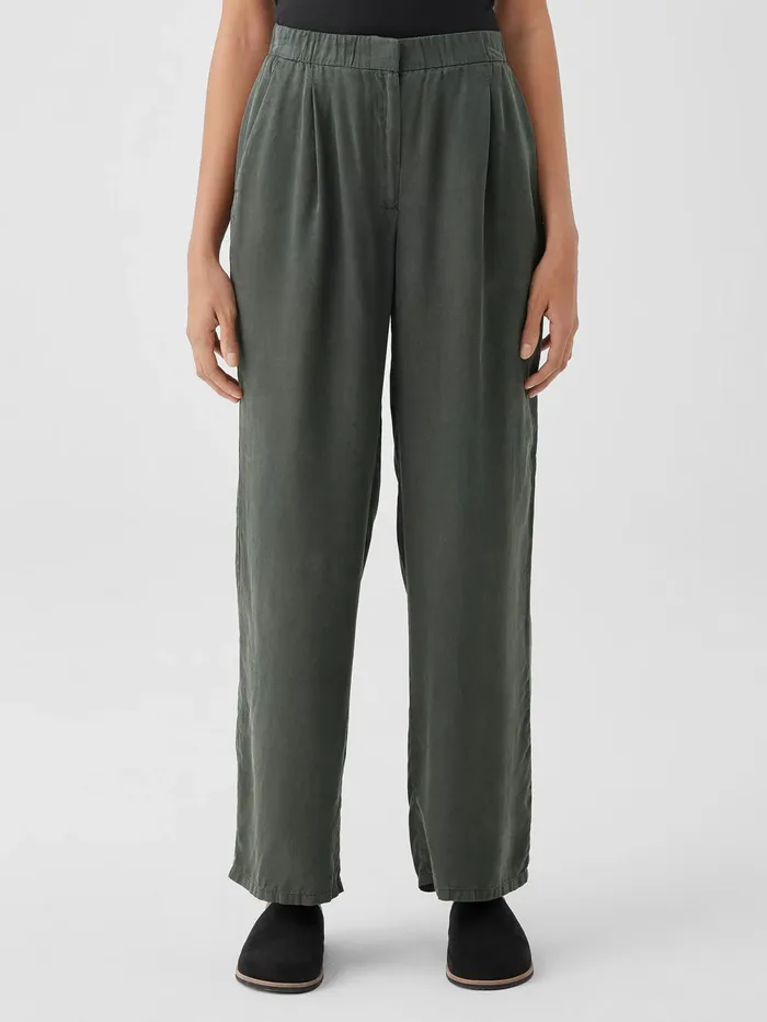Tanks and Camis Women Eileen Fisher Sandwashed Twill Wide Trouser Pant Ocean