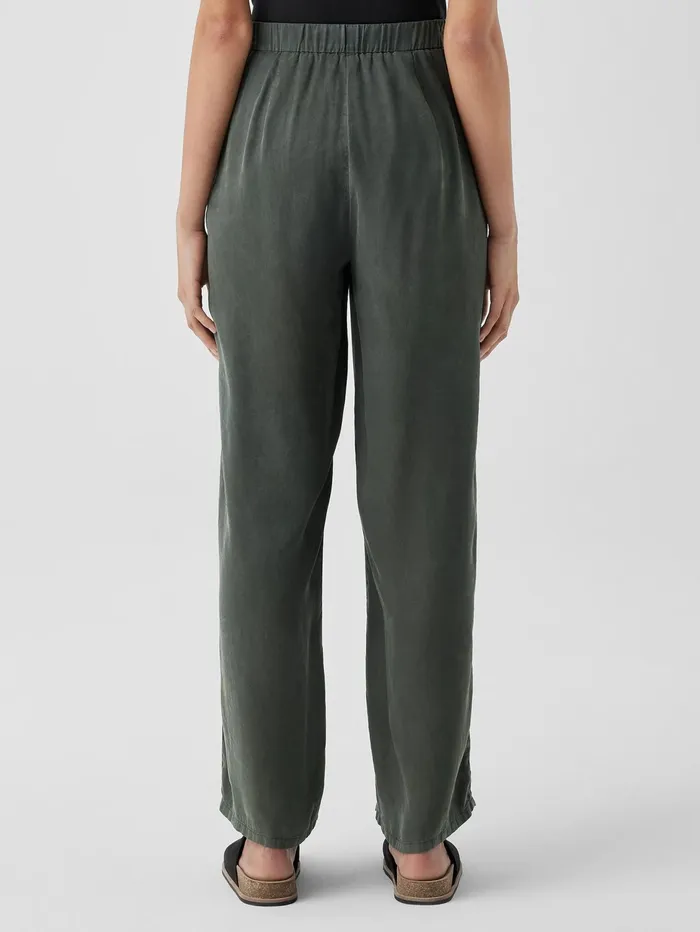 Tanks and Camis Women Eileen Fisher Sandwashed Twill Wide Trouser Pant Ocean