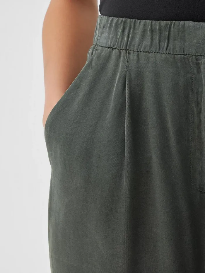 Tanks and Camis Women Eileen Fisher Sandwashed Twill Wide Trouser Pant Ocean