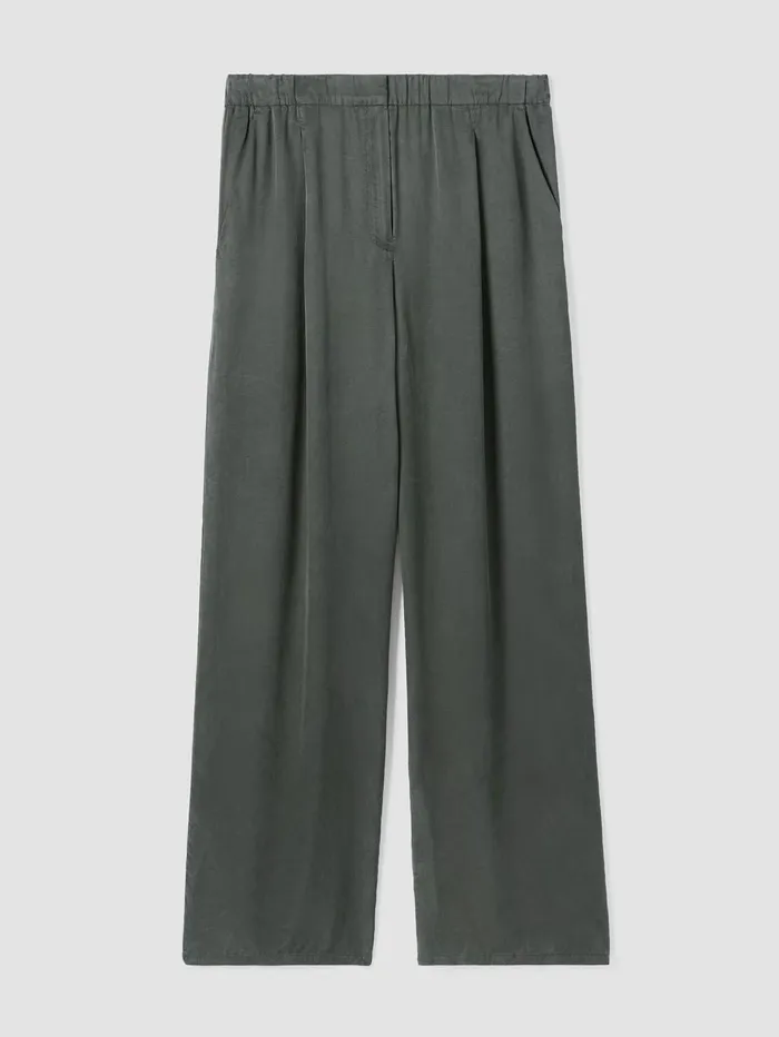 Tanks and Camis Women Eileen Fisher Sandwashed Twill Wide Trouser Pant Ocean