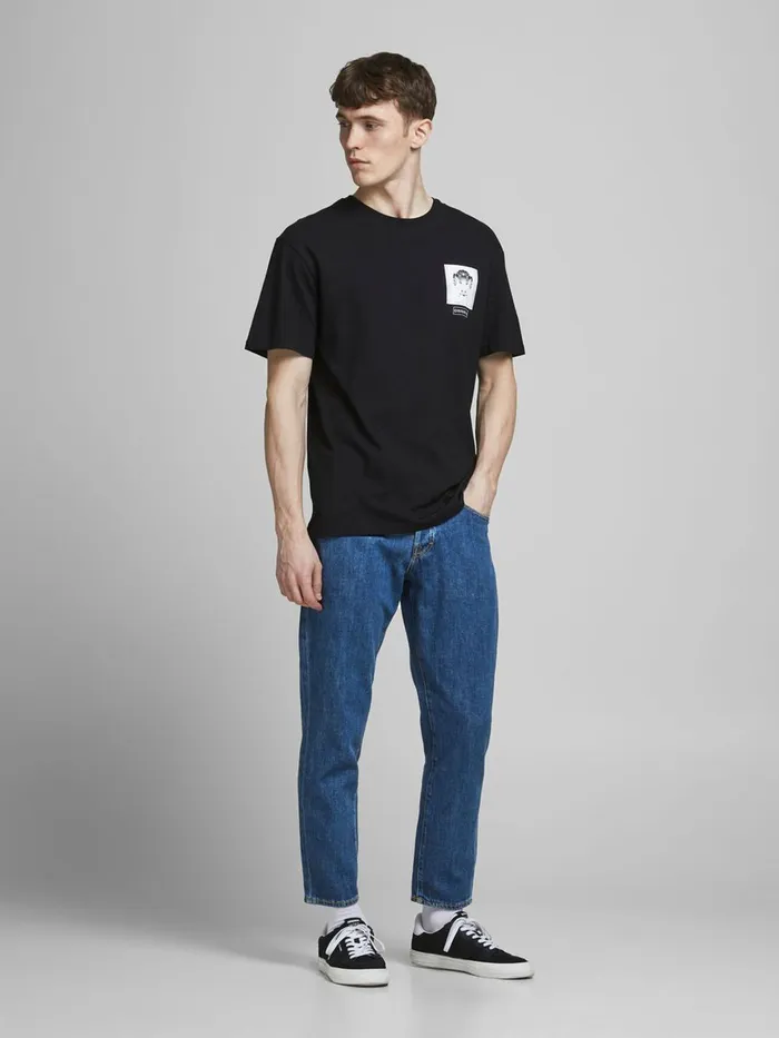 Tapered Jeans JACK and JONES Mens FRANK LEEN AM 236 TAPERED FIT JEANS Blue Blue Denim