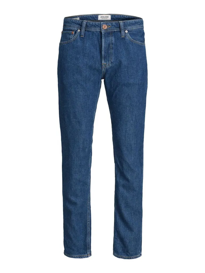 Tapered Jeans JACK and JONES Mens FRANK LEEN AM 236 TAPERED FIT JEANS Blue Blue Denim