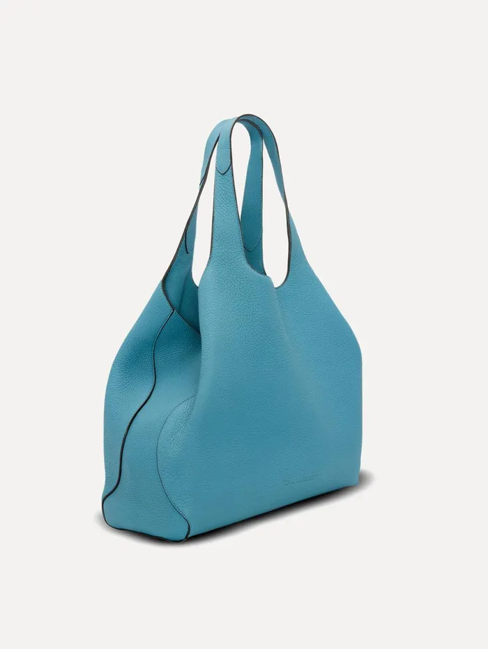 The Topaz Denim Blue Women Oscar De La Renta Handbags