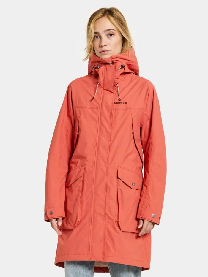 Thelma Parka Brique Red Women Didriksons Spring Jackets
