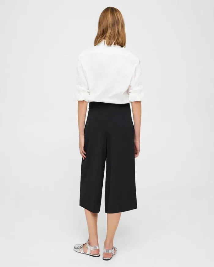 Theory Belted Culotte In Viscose Black Women Pants Theory Belted Culotte In Viscose Black Women Pants