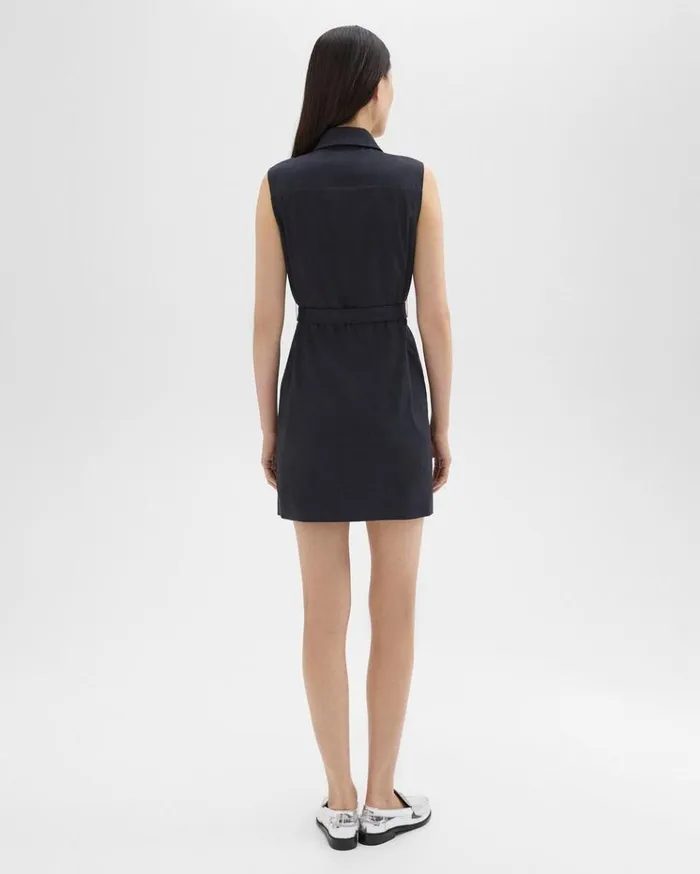 Theory Belted Military Dress In Stretch Linen Concord Women Dresses Theory Belted Military Dress In Stretch Linen Concord Women Dresses