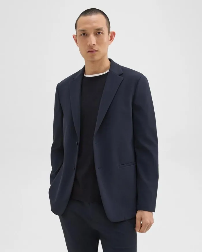 Theory Clinton Blazer In Precision Ponte Baltic Men Blazers Jackets Theory Clinton Blazer In Precision Ponte Baltic Men Blazers Jackets