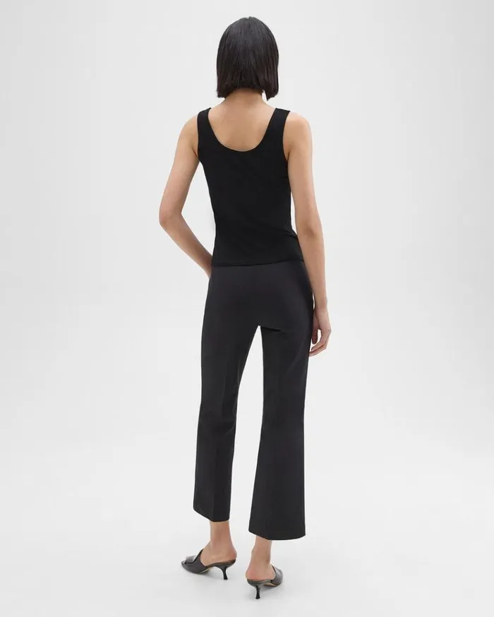 Theory Cropped Kick Pant In Stretch CottonBlend Black Women Pants Theory Cropped Kick Pant In Stretch CottonBlend Black Women Pants
