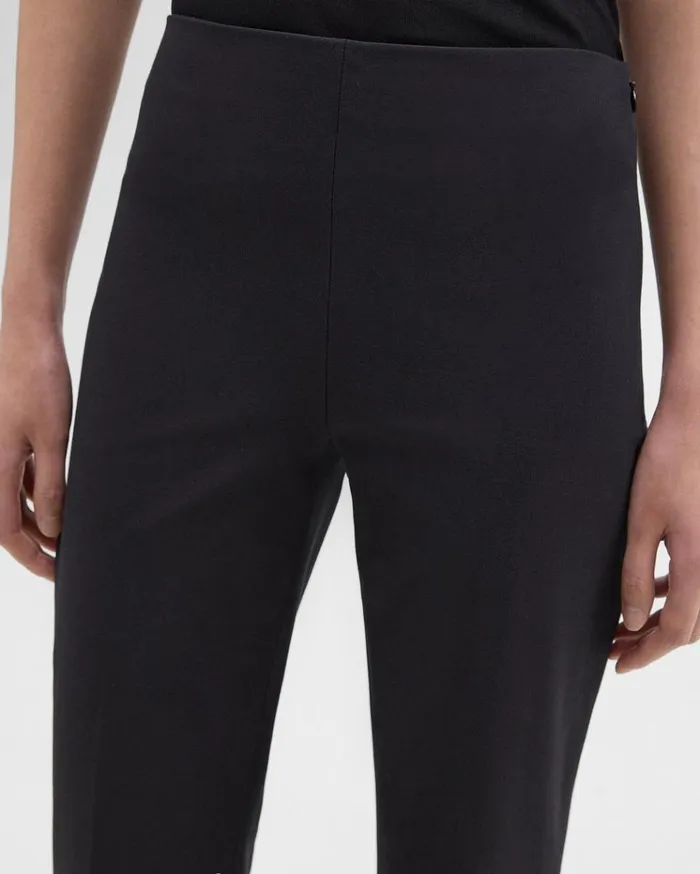 Theory Cropped Kick Pant In Stretch CottonBlend Black Women Pants Theory Cropped Kick Pant In Stretch CottonBlend Black Women Pants