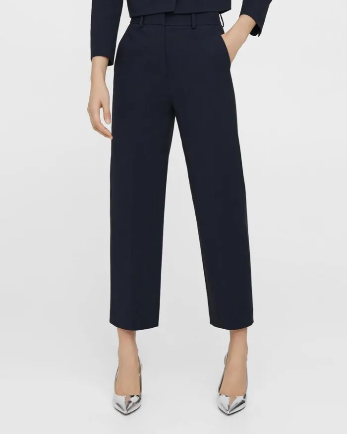 Theory HighWaist StraightLeg Pant In Neoteric Twill Dark Navy Women Pants Theory HighWaist StraightLeg Pant In Neoteric Twill Dark Navy Women Pants