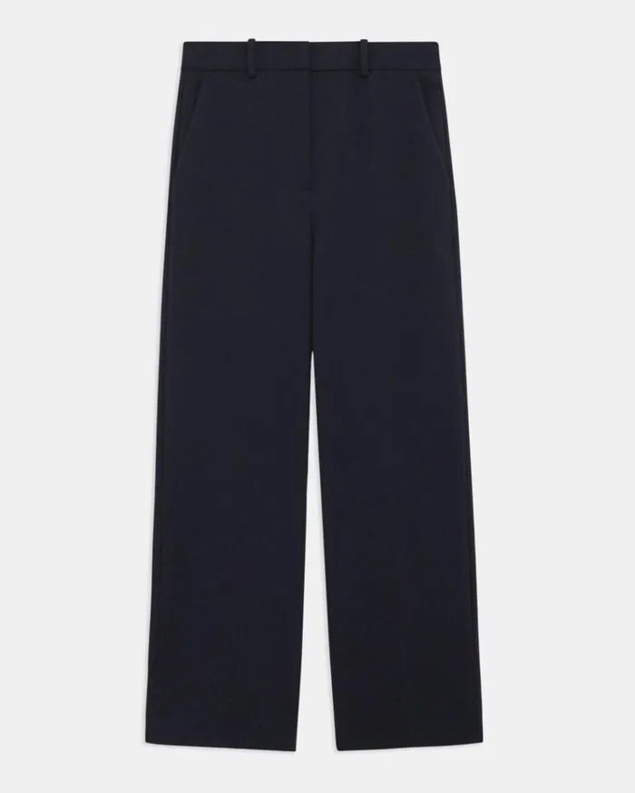 Theory HighWaist StraightLeg Pant In Neoteric Twill Dark Navy Women Pants Theory HighWaist StraightLeg Pant In Neoteric Twill Dark Navy Women Pants