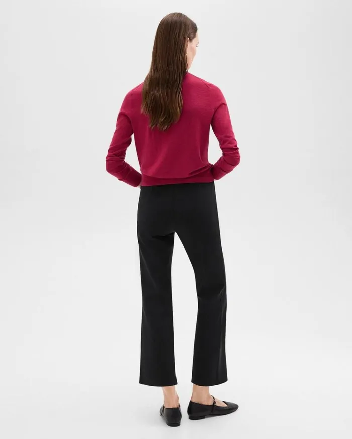 Theory Kick Pant In Scuba Black Women Pants Theory Kick Pant In Scuba Black Women Pants