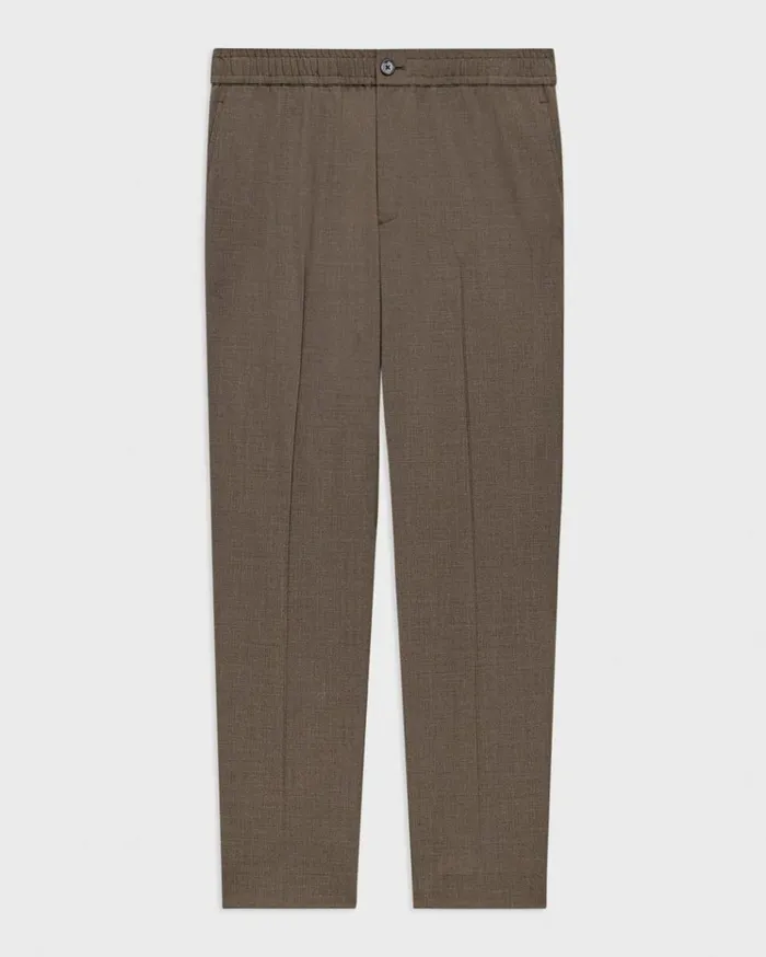 Theory Larin Drawstring Pant In Stretch Wool Fossil Melange Men Pants Theory Larin Drawstring Pant In Stretch Wool Fossil Melange Men Pants
