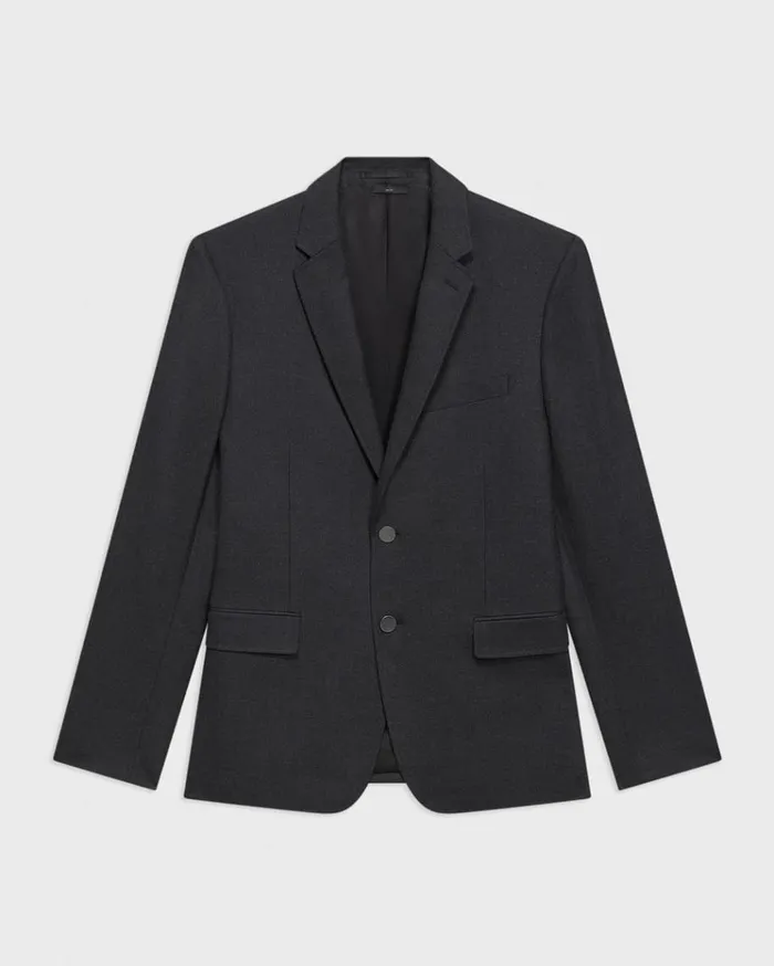 Theory Nostrand Blazer In Stretch Flannel Charcoal Melange Men Blazers Jackets Theory Nostrand Blazer In Stretch Flannel Charcoal Melange Men Blazers Jackets