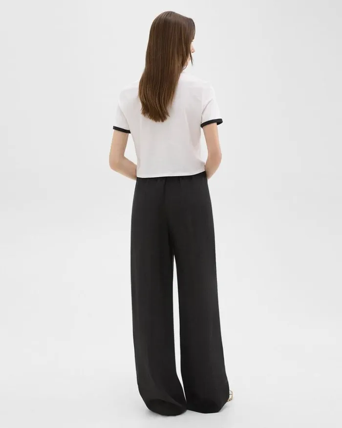 Theory Relaxed PullOn Pant In Hemp Black Women Pants Theory Relaxed PullOn Pant In Hemp Black Women Pants