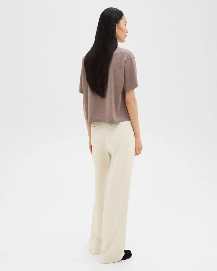 Theory Relaxed Straight Pant In Admiral Crepe Rice Women Pants