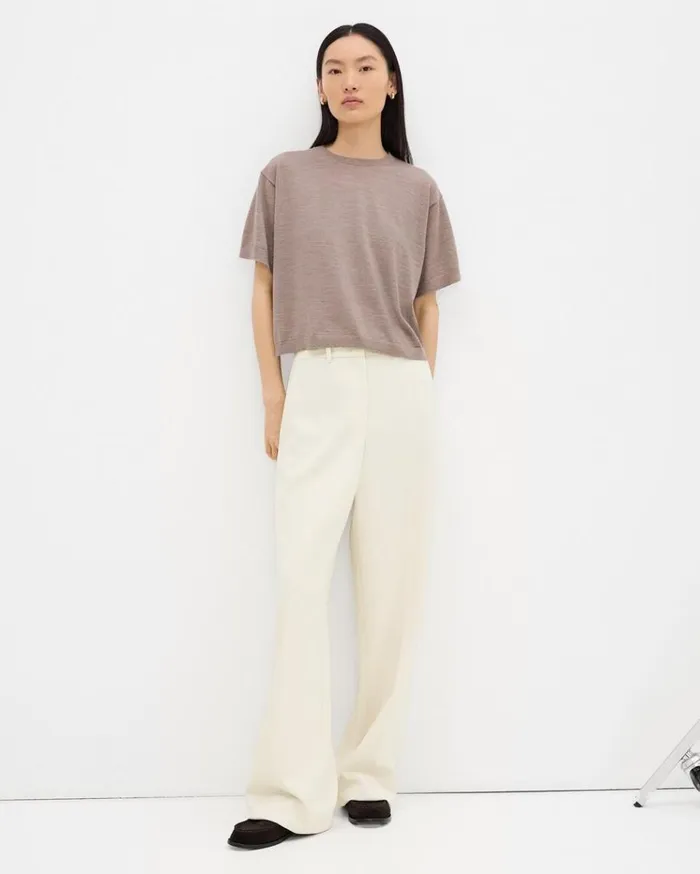 Theory Relaxed Straight Pant In Admiral Crepe Rice Women Pants